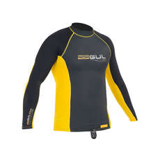 Gul XOLA Mens Long Sleeve Rashguard - Gunmetal/Yellow Gul XOLA Mens Long Sleeve Rashguard - Gunmetal/Yellow