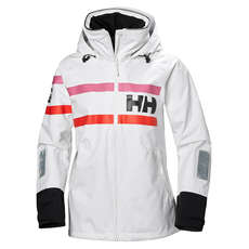 Helly Hansen Womens Salt Power Jacket - White Orange Helly Hansen Womens Salt Power Jacket - White Orange