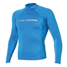Magic Marine Cube Long Sleeve Rash Vest - Blue