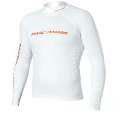 Magic Marine Cube Rash Vest / Guard Long Sleeve Men - White
