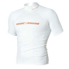 Magic Marine Cube Rash Vest / Guard Short Sleeve Men - White Magic Marine Cube Rash Vest / Guard Short Sleeve Men - White