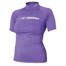 Magic Marine Womens Cube Short Sleeve Rash Vest - Purple