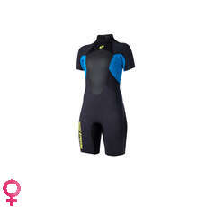 Magic Marine Womens Ultimate 3/2mm Back-Zip Shorty Wetsuit - Blue