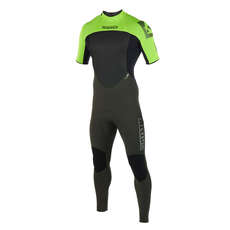 Mystic Brand 3/2mm Back-Zip Flatlock Shortarm Wetsuit - Teal