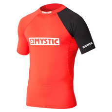 Mystic Chest Logo Short-Sleeve Rash Vest  - Red