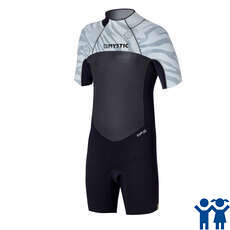 Mystic Star 3/2 Junior Back-Zip Flatlock Shorty - Zebra Mystic Star 3/2 Junior Back-Zip Flatlock Shorty - Zebra