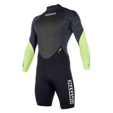 Mystic Star 3/2mm Back-Zip Longarm Shorty Wetsuit - Lime