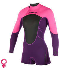 Mystic Womens Brand 3/2mm Back-Zip Longarm Shorty Wetsuit - Purple Mystic Womens Brand 3/2mm Back-Zip Longarm Shorty Wetsuit - Purple