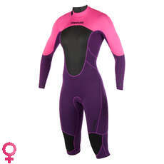 Mystic Womens Brand 3/2mm Backzip Longarm Shortleg Wetsuit - Purple