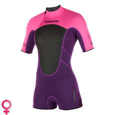 Mystic Womens Brand 3/2mm BZip Flatlock Shorty Wetsuit - Purple