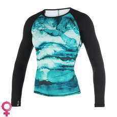 Mystic Womens Dazzled Longarm Shorty Rash Vest - Mint