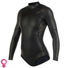 Mystic Womens Diva 3/2mm BZip Longarm Shorty Wetsuit - Black