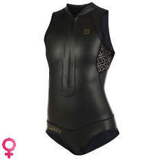 Mystic Womens Diva 3/2mm FZip Capsleeve Shorty Wetsuit - Black