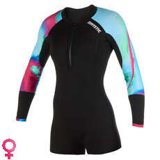 Mystic Womens Diva 3/2mm FZip Longarm Shorty Wetsuit - Aurora Mystic Womens Diva 3/2mm FZip Longarm Shorty Wetsuit - Aurora