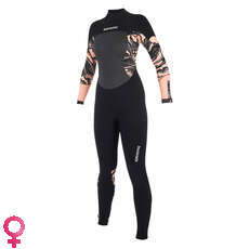 Mystic Womens Diva 5/3mm Back-Zip Wetsuit - Black/Pink