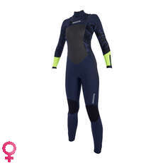 Mystic Womens Diva 5/3mm Double Front-Zip Wetsuit - Navy/Lime