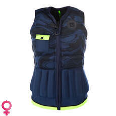 Mystic Womens Diva Front-Zip Wake Impact Vest - Navy/Lime Mystic Womens Diva Front-Zip Wake Impact Vest - Navy/Lime