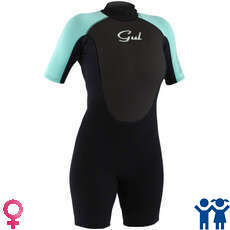 Gul Response Shorti 3/2mm Junior Girls Wetsuit - Blk/Pst [JMED]