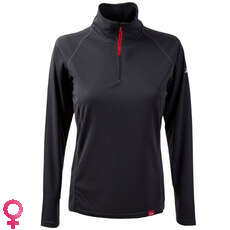 Gill Womens UV Tec Zip Neck Long Sleeve T-Shirt - Charcoal